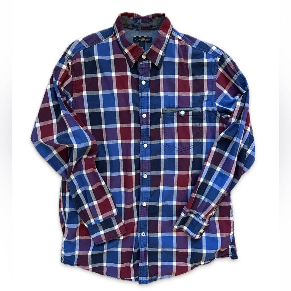 Club Room Plaid Button-down Shirt size medium